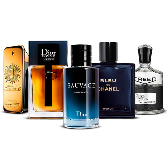 Set od 5 parfema  –  1 Million, Dior Homme Intense, Sauvage, Bleu de Chanel i Creed Aventus  [100 ml svaki]